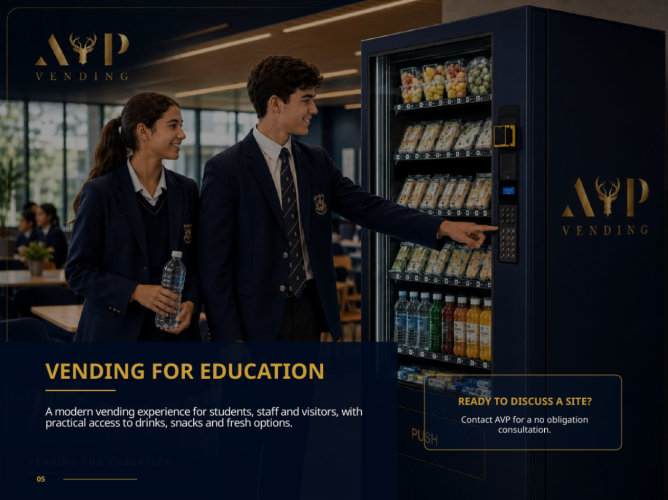 AP Vending for Education — students using vending machine at school